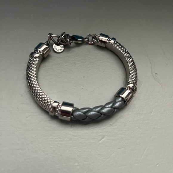 Women’s Silver and Gray Braided Bracelet - Picture 2 of 6